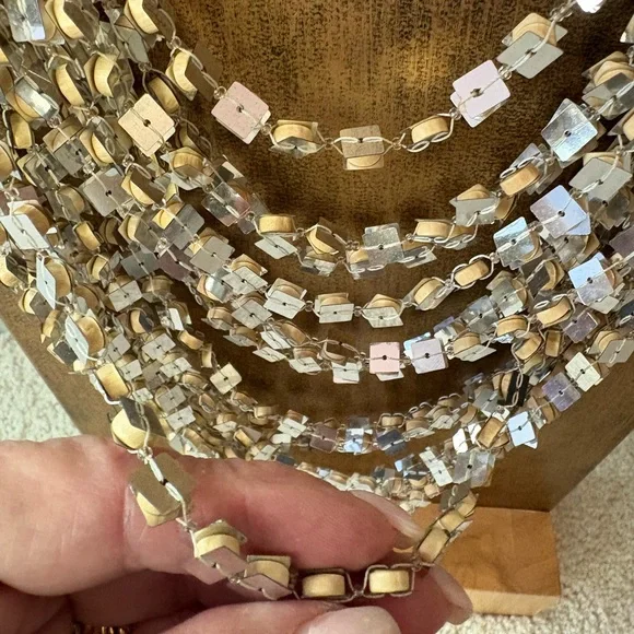 Multi-Layered Super Sparkly Sexy Silver Necklace - Picture 9 of 13